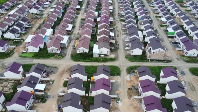 An aerial view of a neatly structured subsidized housing loan from the government (KPR)