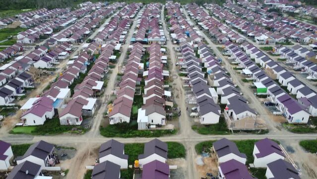 An aerial view of a neatly structured subsidized housing loan from the government (KPR)