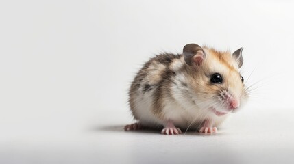 Cute hamster on white background with text space can use for advertising, ads, branding