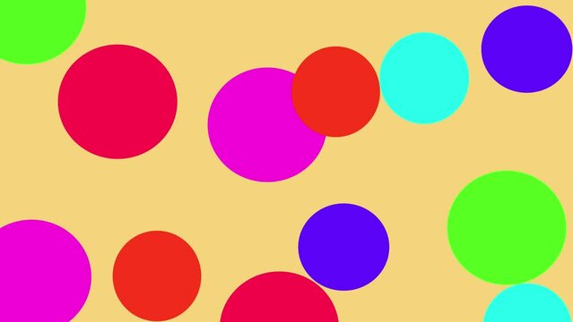 colorful cots animation in yellow background