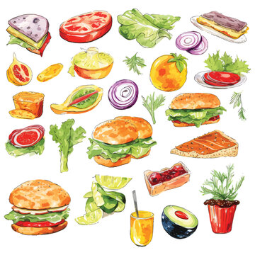 a watercolor illustration of vegetables