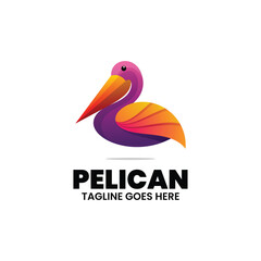 Pelican logo design colorful