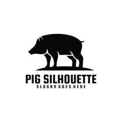 Pig logo design silhouette