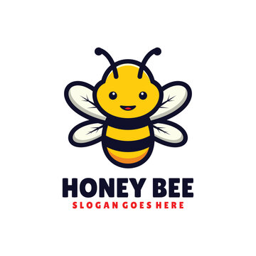 Honey bee simple mascot logo design