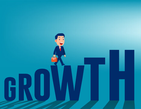 Walk on growth . Business growth vector concept