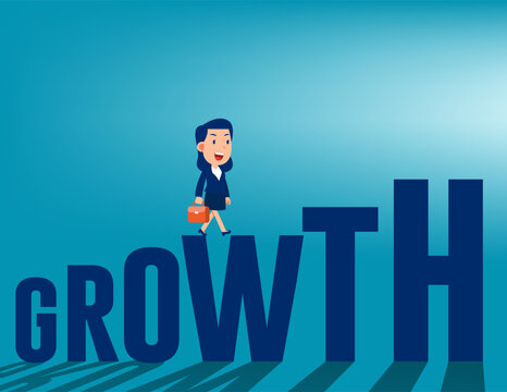 Walk on growth . Business growth vector concept