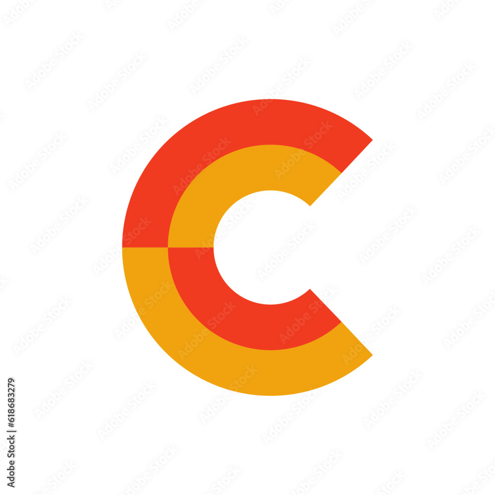 Poster monogram design vector logo. monogram initial letter mark c logo design