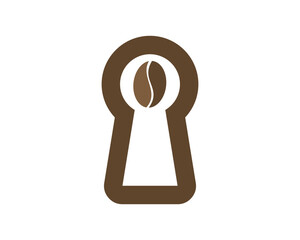 Key hole with coffee bean inside