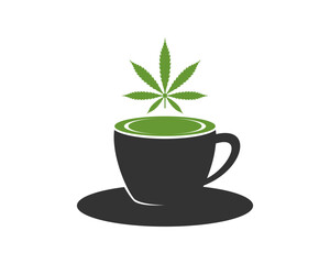 Glass with cannabis on the top