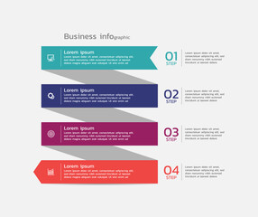 business infographic template elements background with 4 step