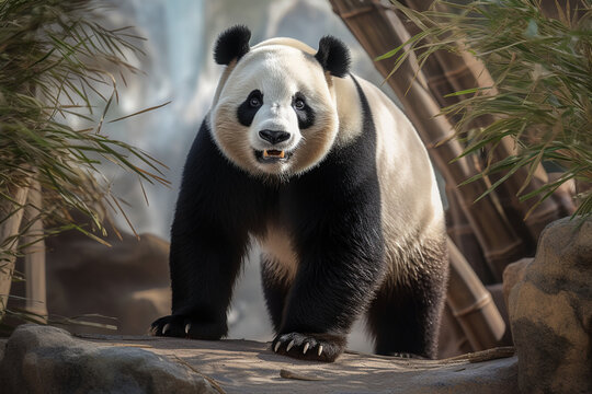 panda zoo animal  AI generative 