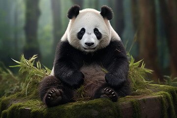 Naklejka premium panda zoo animal AI generative