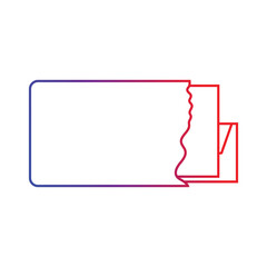 Gradient Blank ticket icon. Simple illustration of blank ticket vector icon for web