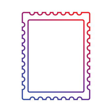 Gradient stamp icon in outline style isolated on white background.
