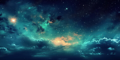 Fototapeta na wymiar Wallpaper blue and white starry night space. 