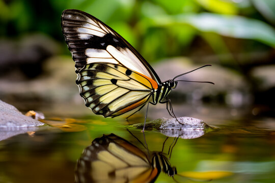 beautiful butterfly animal 3d rendering AI generative 