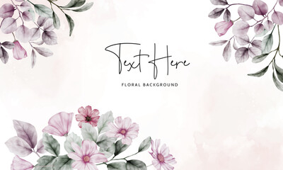 beautiful floral watercolor background template