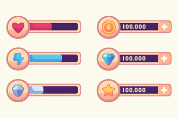 Fototapeta premium Set of user interface GUI to build 2D games