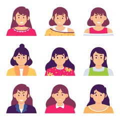 Collection of male and female avatars