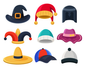 Set of hats and headgears element