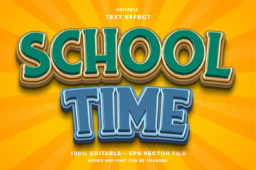 school time text effect