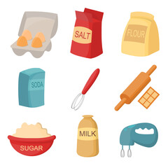 Set of baking ingredients