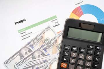 Budget planning concept. Business  Planning Strategy Analysis discussing new plan financial graph data. Work with document graphs Concept.
