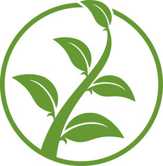 Circle shape with plant inside