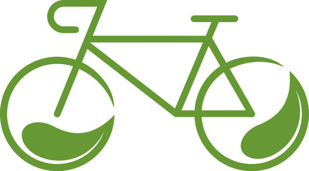 Green bicycle with leaf wheels