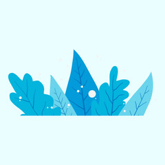 blue and white winter leaves frame border. © dboroCreativeStudios