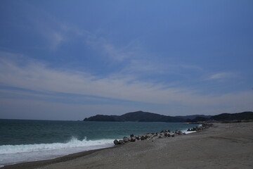 高知県土佐市　新居海岸の風景