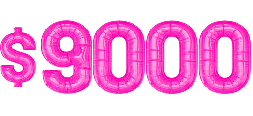 9000 Dollar Pink Balloons 3D