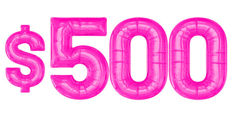 500 Dollar Pink Balloons 3D