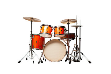 drum set isolated on a transparent background, generative ai