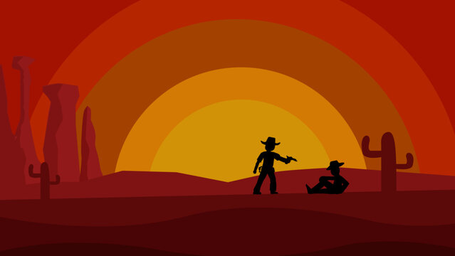 vaqueros del lejano oeste en estilo vector