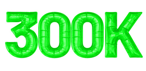 300K Follower Green Balloons 3D 