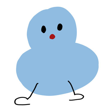 illustration cartoon blue cloud