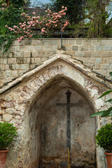 Naklejka premium Small church in the city of Prcanj Bay of Kotor in Montenegro