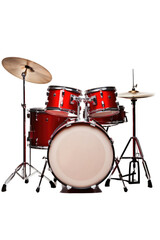 drum set isolated on a transparent background, generative ai