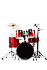 Fototapeta na wymiar drum set isolated on a transparent background, generative ai