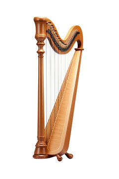 harp isolated on a transparent background, generative ai