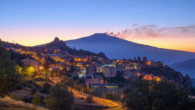 Cesaro, Sicily, Italy with Mt. Etna