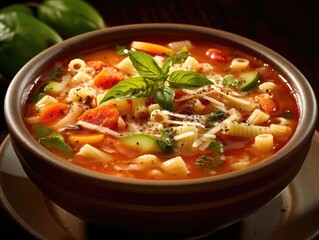 Bowl of Traditional Minestrone Soup