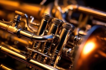 Obraz na płótnie Canvas Close-Up of Jazz Trumpet Valves