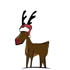 Rentier mit Weihnachtsmütze