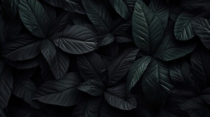 Tropical leaf in dark green texture generated ai