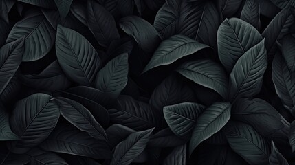 Tropical leaf in dark green texture generated ai