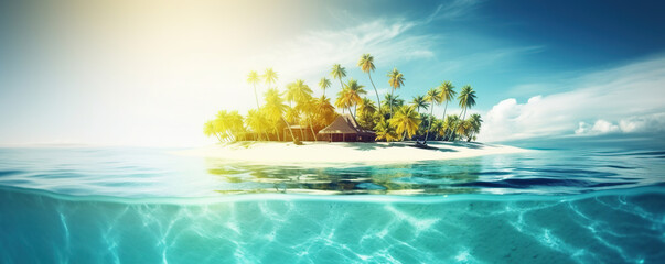 tropical vacation background  - obrazy, fototapety, plakaty