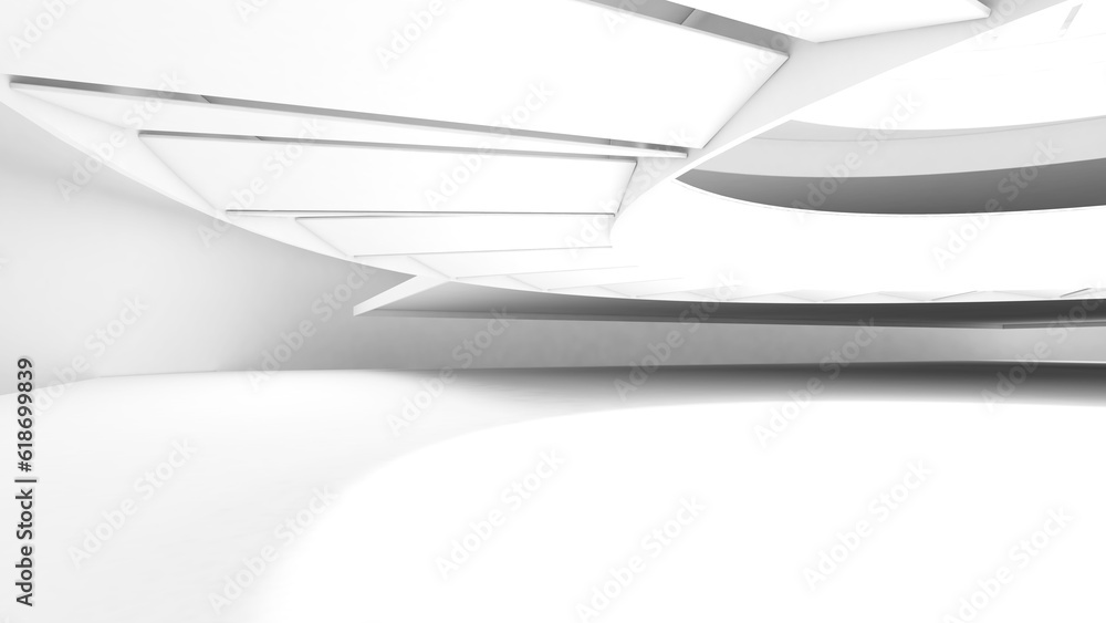 Aufkleber abstract background white arch structure,curved structure,3d rendering