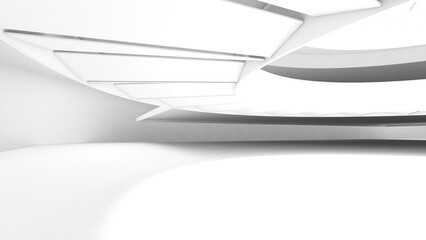 Abstract background white arch structure,curved structure,3d rendering